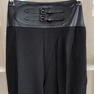 Commense Black High-Waisted Pants with Belt Detail